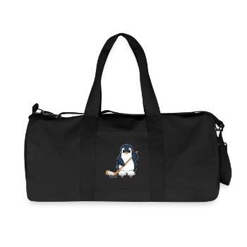 Pinguin Eishockey Eishockeyschläger - Recycelte Canvas-Sporttasche von Stanley/Stella - Schwarz - Vorne