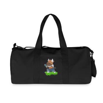 Bull Cricket Cricket Bat - Recycled Canvas Sports Bag by Stanley/Stella - black - Front