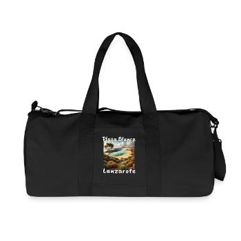 Playa Blanca Lanzarote Strand Urlaub Düne Wüste - Recycelte Canvas-Sporttasche von Stanley/Stella - Schwarz - Vorne