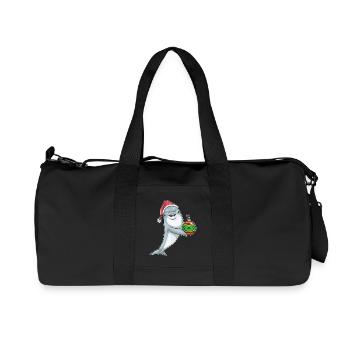 Dolphin Christmas Christmas Ball - Recycled Canvas Sports Bag by Stanley/Stella - black - Front