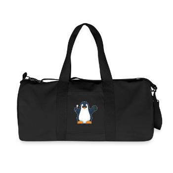Pinguin Bowling Bowlingkugel Pin - Recycelte Canvas-Sporttasche von Stanley/Stella - Schwarz - Vorne