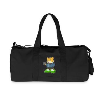 Tiger Bowling Bowlingkugel - Recycelte Canvas-Sporttasche von Stanley/Stella - Schwarz - Vorne