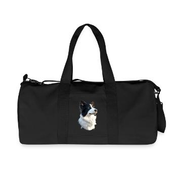 border collie chien amoureux chiot mignons collies - Sac de sport en toile recyclée Stanley/Stella - noir - Devant