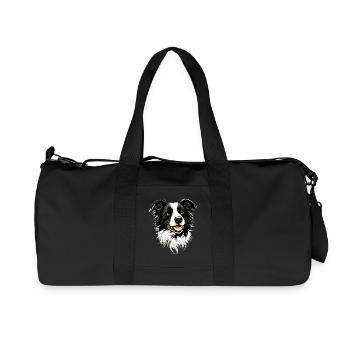 border collie chien amoureux chiot mignons collies - Sac de sport en toile recyclée Stanley/Stella - noir - Devant