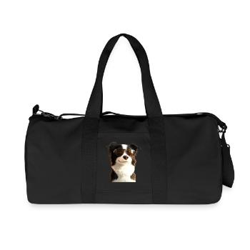 border collie chien amoureux chiot mignons collies - Sac de sport en toile recyclée Stanley/Stella - noir - Devant