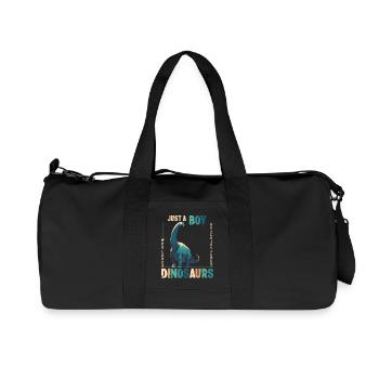 Nur Ein Junge Der Dinosaurier Liebt Brachiosaurus - Recycelte Canvas-Sporttasche von Stanley/Stella - Schwarz - Vorne