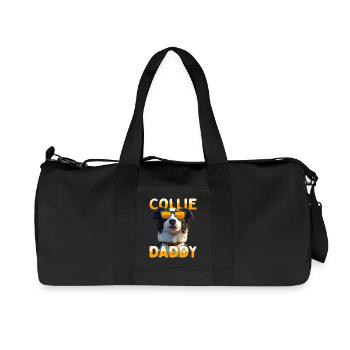 Border Collie Daddy Dogs Dad Father's Day Collie Dad - Recycled Canvas Sports Bag by Stanley/Stella - black - Front
