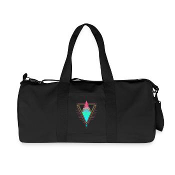 Tannenbaum Vaporwave Synthwave 90s 80s sunset - Recycled Canvas Sports Bag by Stanley/Stella - black - Front