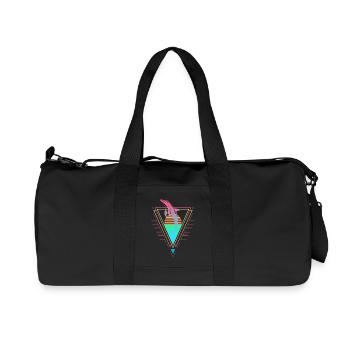 Delfin Vaporwave Synthwave 90s 80s sunset - Recycled Canvas Sports Bag by Stanley/Stella - black - Front