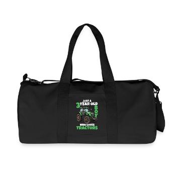 Tractor 3rd Birthday Boy 3 Years Gift - Recycled Canvas Sports Bag by Stanley/Stella - black - Front