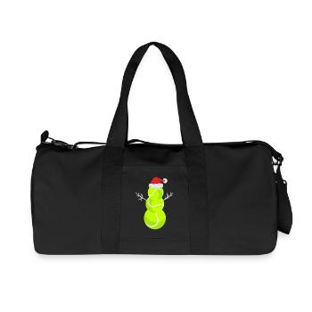 Christmas Tennis Ball Snowman - Recycled Canvas Sports Bag by Stanley/Stella - black - Front