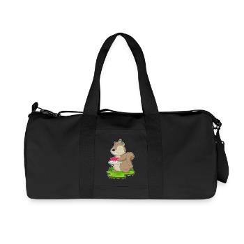 Gâteau d’anniversaire écureuil - Sac de sport en toile recyclée Stanley/Stella - noir - Devant