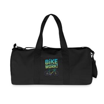 Bike to Work Motivational Design - Recycled Canvas Sports Bag by Stanley/Stella - black - Front