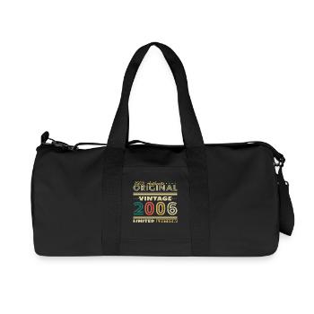 2006 Vintage Retro Geburtstagsgeschenk - Recycelte Canvas-Sporttasche von Stanley/Stella - Schwarz - Vorne