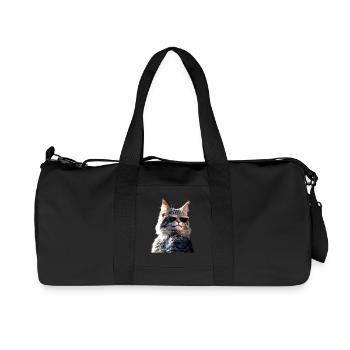 Maine Coon Katze Katzenmama Cat Maine-Coon Katzen - Recycelte Canvas-Sporttasche von Stanley/Stella - Schwarz - Vorne