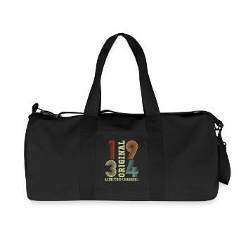 1934 Vintage Retro Geburtstagsgeschenk - Recycelte Canvas-Sporttasche von Stanley/Stella - Schwarz - Vorne