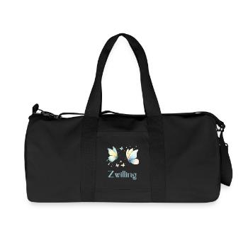 Elegantes Zwillinge Sternzeichen Aquarell Geschenk - Recycelte Canvas-Sporttasche von Stanley/Stella - Schwarz - Vorne