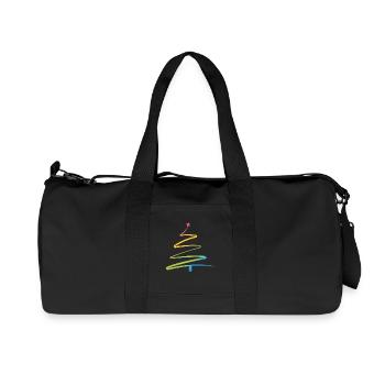 Regenbogen Weihnachtsbaum Aquarell - Recycelte Canvas-Sporttasche von Stanley/Stella - Schwarz - Vorne