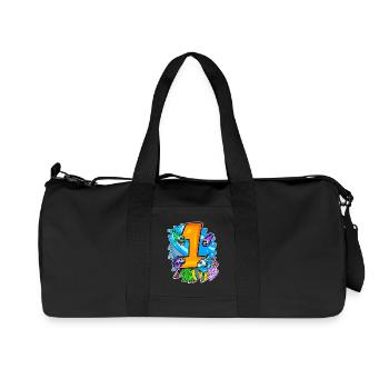 Zahl 1 Nummer Eins - Fische Motiv - Recycelte Canvas-Sporttasche von Stanley/Stella - Schwarz - Vorne