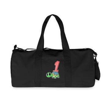Zahl 1 Nummer Eins - Schildkröte Motiv - Recycelte Canvas-Sporttasche von Stanley/Stella - Schwarz - Vorne