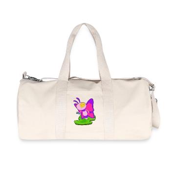 Lampe de poche papillon - Sac de sport en toile recyclée Stanley/Stella - blanc naturel - Devant