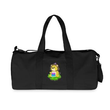 Gâteau d’anniversaire Lion - Sac de sport en toile recyclée Stanley/Stella - noir - Devant