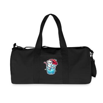 ours polaire glacon - Sac de sport en toile recyclée Stanley/Stella - noir - Devant