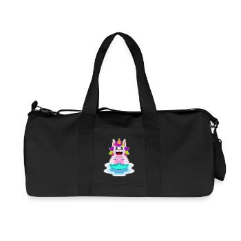 Einhorn Schwimmen Schwimmring Sommer - Recycelte Canvas-Sporttasche von Stanley/Stella - Schwarz - Vorne