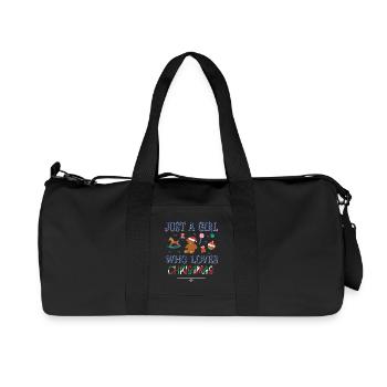 Just a Girl Who Loves Christmas – Christmas Design - Recycled Canvas Sports Bag by Stanley/Stella - black - Front