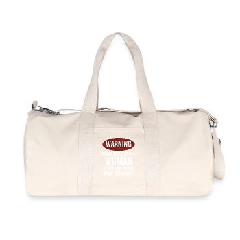 warning never argue with a woman - Sac de sport en toile recyclée Stanley/Stella - blanc naturel - Devant