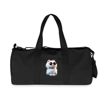 Chat Angora Blanc Chat Angora Chats Angora Mignons - Sac de sport en toile recyclée Stanley/Stella - noir - Devant
