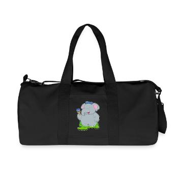 Elefant Maler Pinsel Malen - Recycelte Canvas-Sporttasche von Stanley/Stella - Schwarz - Vorne