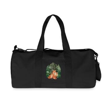 Wald Waldtiere Waldbewohner Fuchs Füchse Natur - Recycelte Canvas-Sporttasche von Stanley/Stella - Schwarz - Vorne
