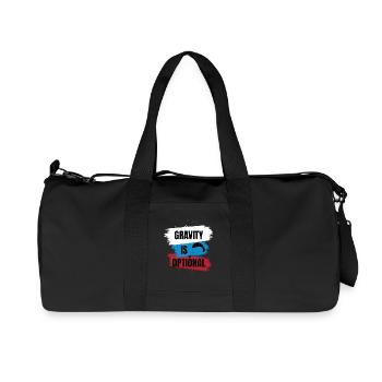 Gravity Is Optional – Paragliding Freedom - Recycled Canvas Sports Bag by Stanley/Stella - black - Front