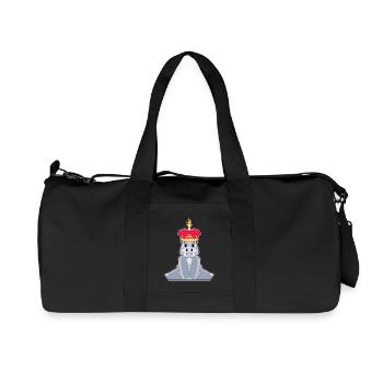 Gâteau d’anniversaire hippopotame - Sac de sport en toile recyclée Stanley/Stella - noir - Devant