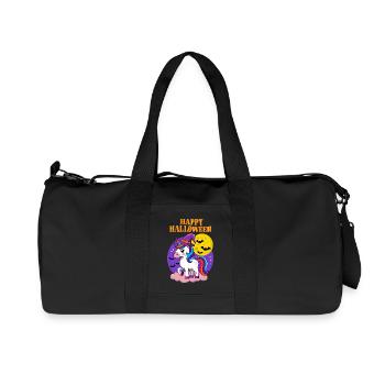 Happy Halloween Einhorn Hexe Kinder Bunt Niedlich - Recycelte Canvas-Sporttasche von Stanley/Stella - Schwarz - Vorne