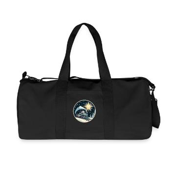 Christmas Christmas Mouse Model Train Kids - Recycled Canvas Sports Bag by Stanley/Stella - black - Front
