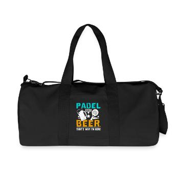 Padel et bière, c’est pourquoi je suis ici - Sac de sport en toile recyclée Stanley/Stella - noir - Devant