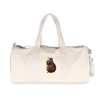 Capybara Be Capy Wasserschwein Lustiges Capybara - Recycelte Canvas-Sporttasche von Stanley/Stella - Naturweiß - Vorne