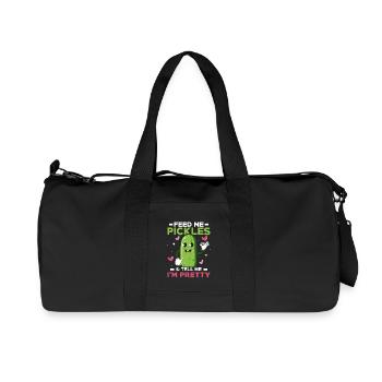 Feed Me Pickles & Tell Me I'm Pretty Pickle Vegan - Recycelte Canvas-Sporttasche von Stanley/Stella - Schwarz - Vorne