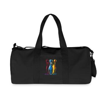 Oldschool Bowling Drawing - Recycled Canvas Sports Bag by Stanley/Stella - black - Front