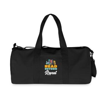 Read, Return, Repeat, Books, Library - Recycled Canvas Sports Bag by Stanley/Stella - black - Front