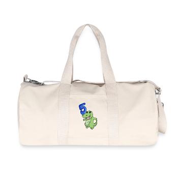 5th Birthday Motif Crocodile - 5 years - Recycled Canvas Sports Bag by Stanley/Stella - natural - Front