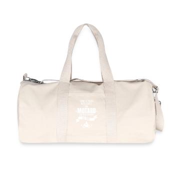 idée cadeau pour un motard humour homme 62 ans - Sac de sport en toile recyclée Stanley/Stella - blanc naturel - Devant