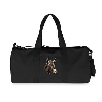 Esel Hausesel Donkey Reiten Stall Liebe Süßer Esel - Recycelte Canvas-Sporttasche von Stanley/Stella - Schwarz - Vorne