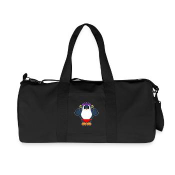Penguin Bodybuilder Bodybuilding Sport - Sac de sport en toile recyclée Stanley/Stella - noir - Devant