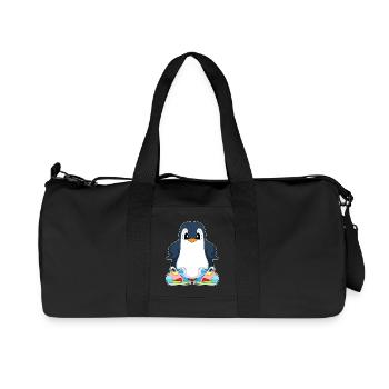Lustiger Pinguin  - Recycelte Canvas-Sporttasche von Stanley/Stella - Schwarz - Vorne