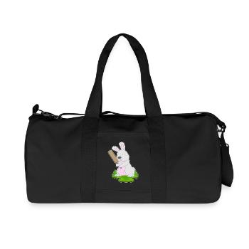 Bunny Cricket Cricket Bats - Recycled Canvas Sports Bag by Stanley/Stella - black - Front