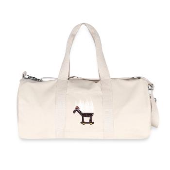 Père Noël Cheval Père Noël Enfants - Sac de sport en toile recyclée Stanley/Stella - blanc naturel - Devant