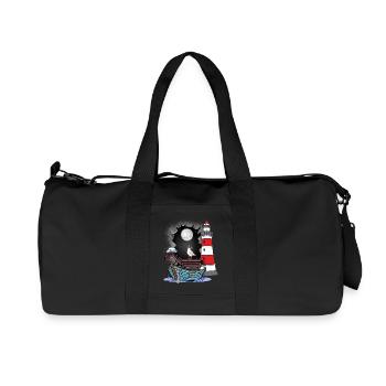 Maritime Hippocampe Bateau Phare Seagull Kids - Sac de sport en toile recyclée Stanley/Stella - noir - Devant